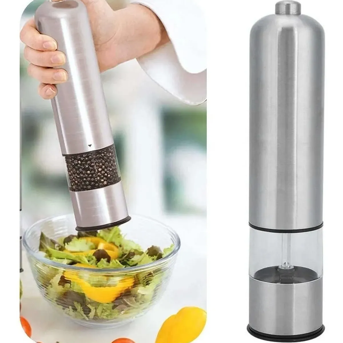GENERICO - Molinillo Molino Moledor Eléctrico Pimienta Sal Especias