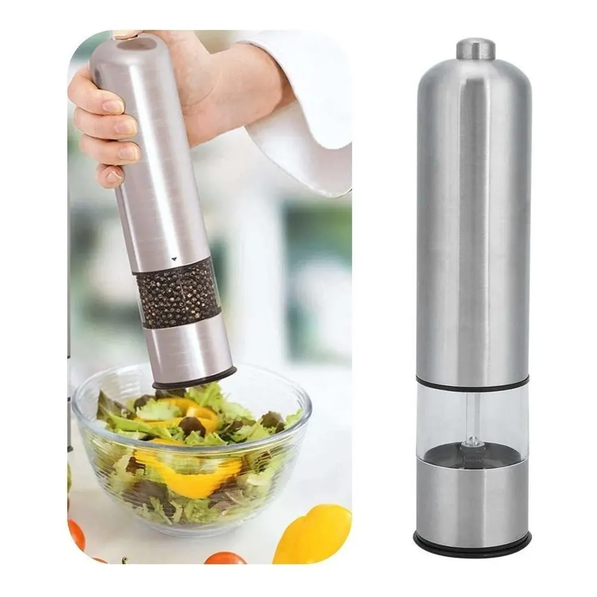 GENERICO - Molinillo Molino Moledor Eléctrico Pimienta Sal Especias