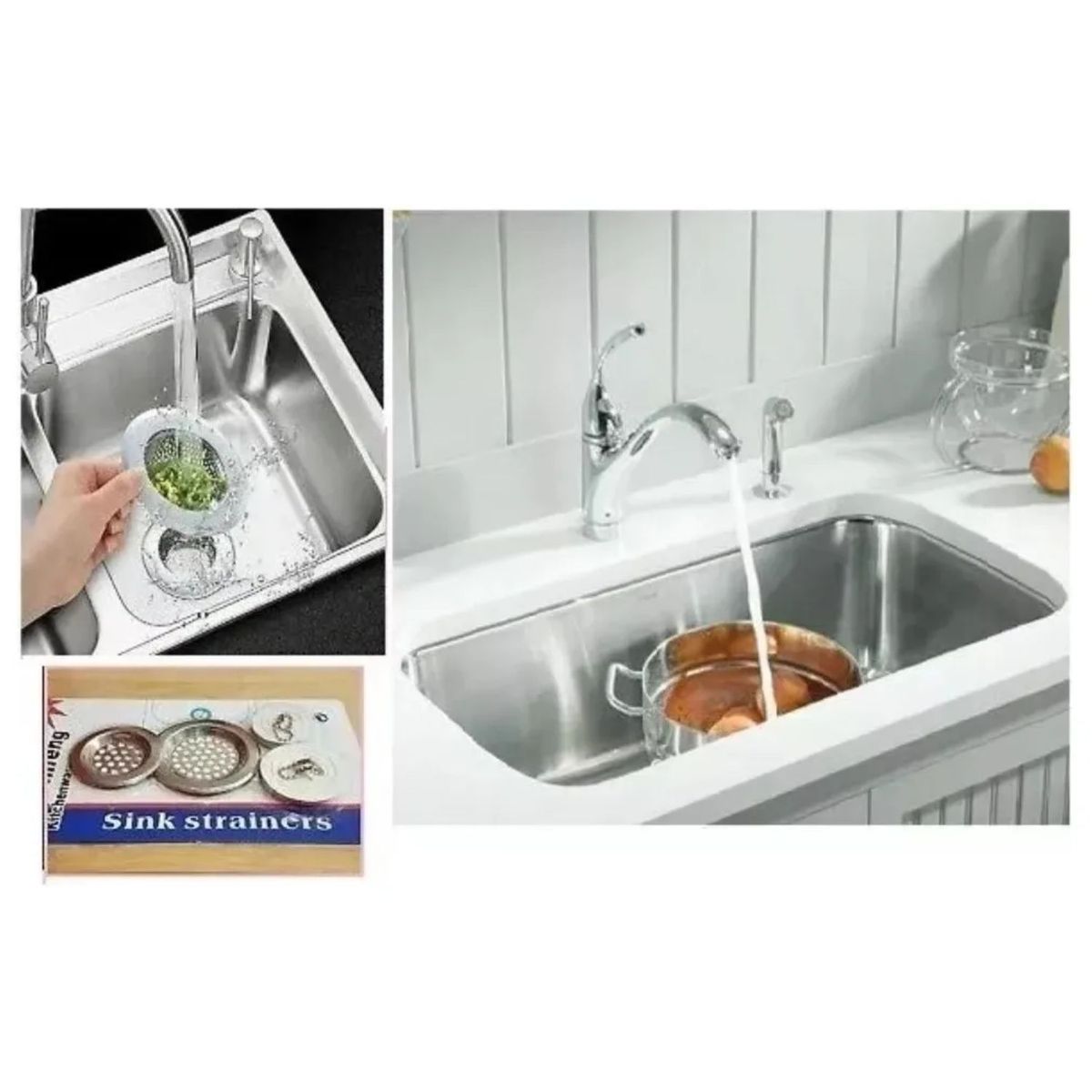 GENERICO - Set Rejillas Y Tapones Lavaplatos Fregadero Atrapa Basura