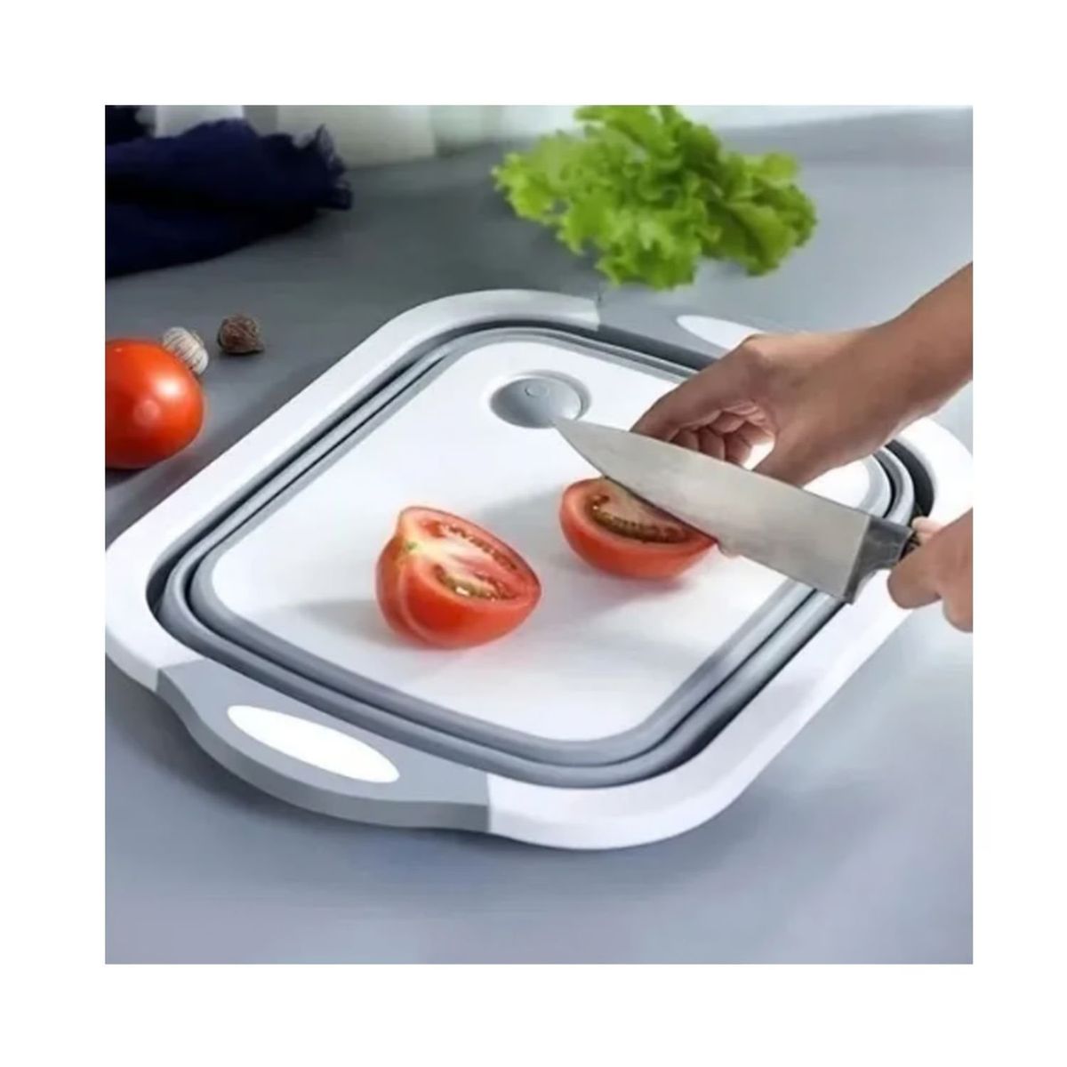 GENERICO - Tabla De Silicona 2 En 1 De Cortar Plegable Drenaje Cocina.