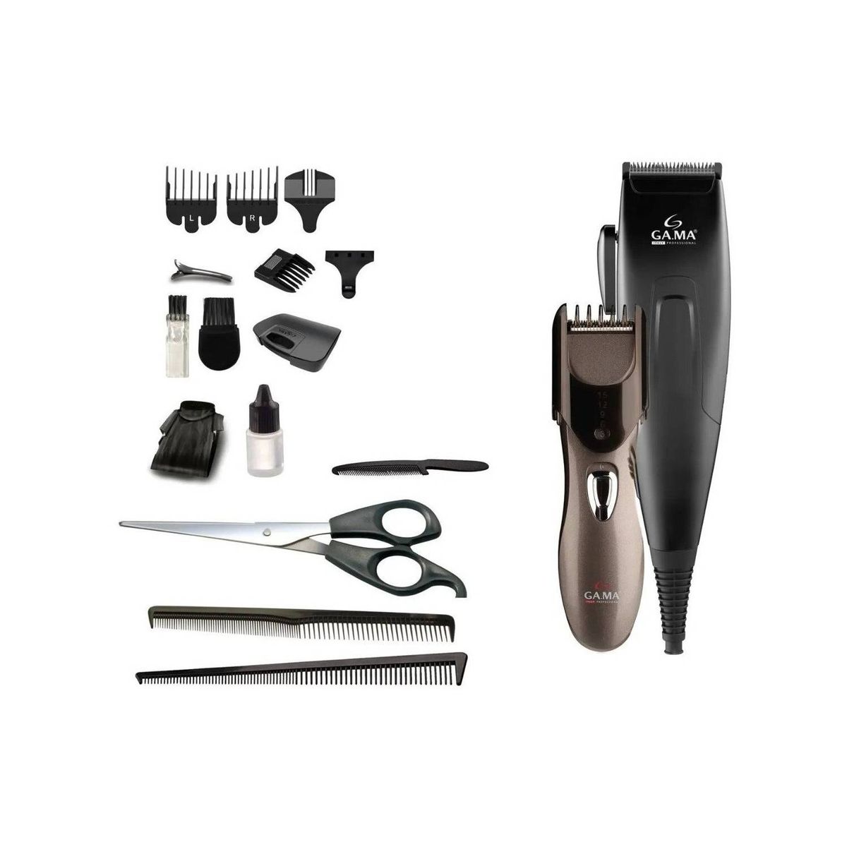 GAMA - Set Gama Cortapelos Clipper + Trimmer + Maletín 29 Piezas