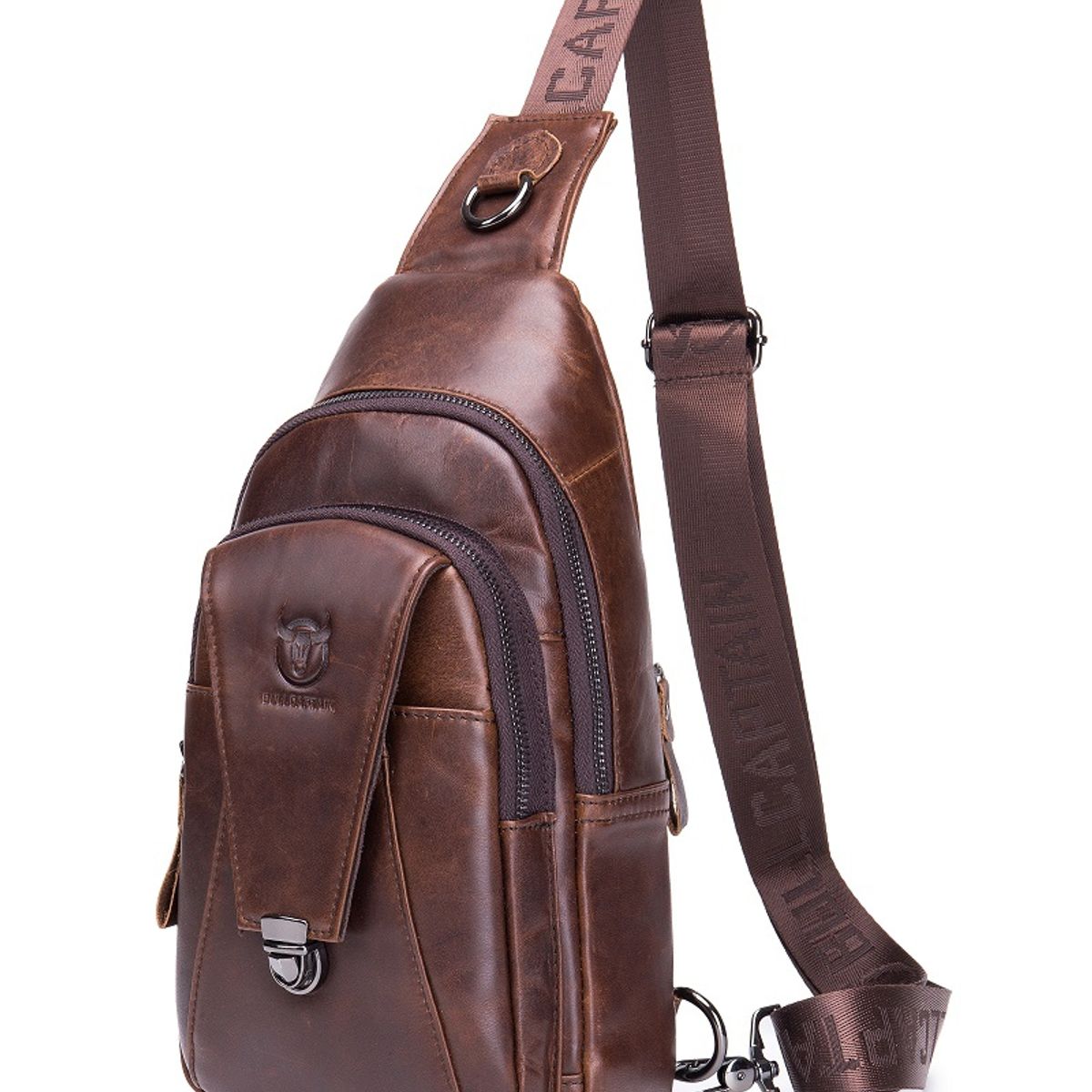 GENERICO - Bolso De Cuero Vintage Cross Body Banano Bullcaptain XB110