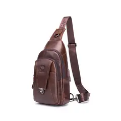 GENERICO - Bolso De Cuero Vintage Cross Body Banano Bullcaptain XB110