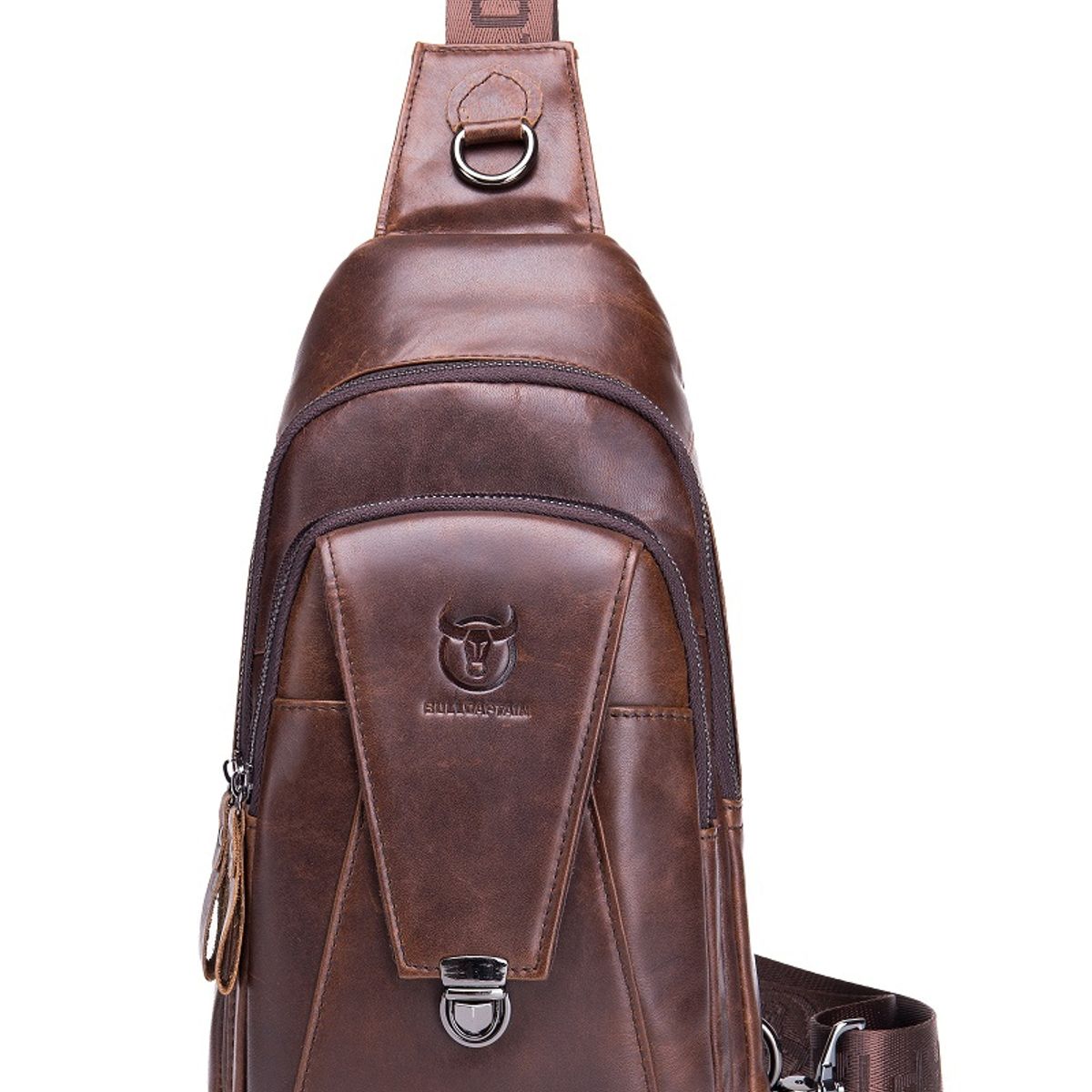 GENERICO - Bolso De Cuero Vintage Cross Body Banano Bullcaptain XB110