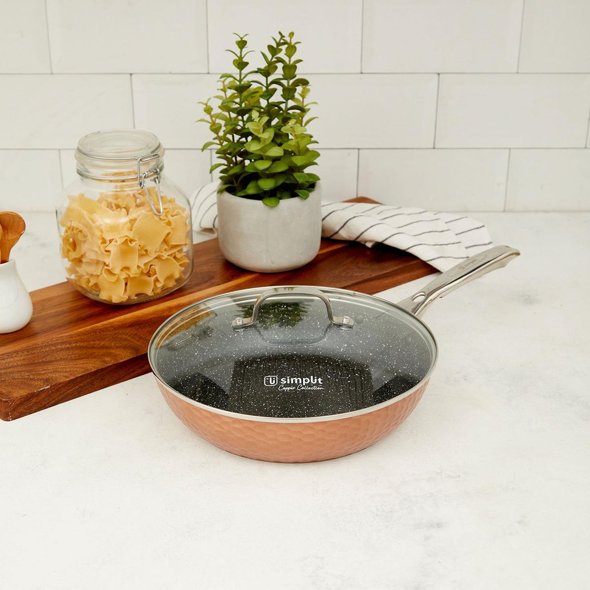 SIMPLIT - Sartén Antiadherente Tapa 28cm Copper Simplit