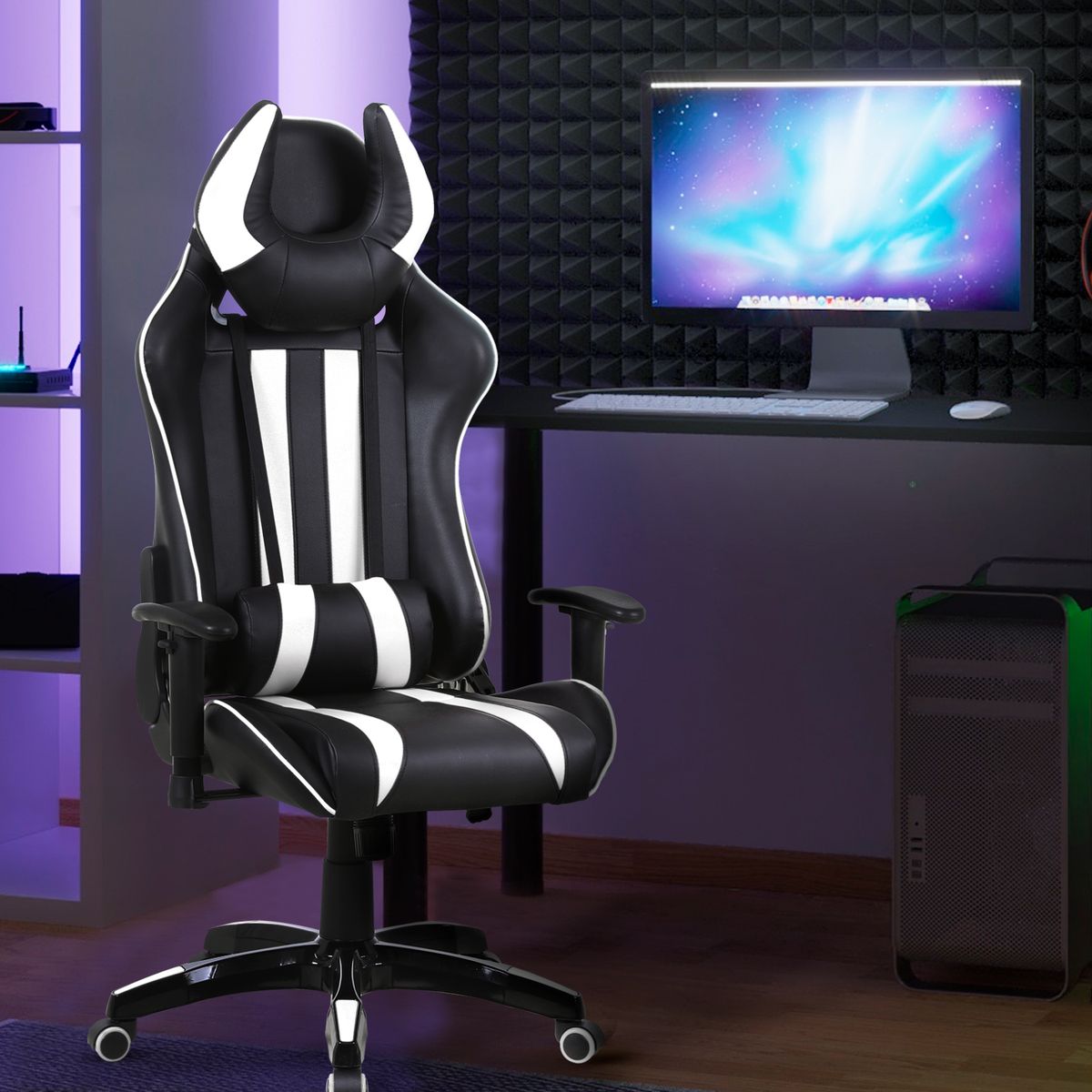 NOVAHUS - SILLA GAMER RACING RECLINABLE CON APOYABRAZOS AJUSTABLE