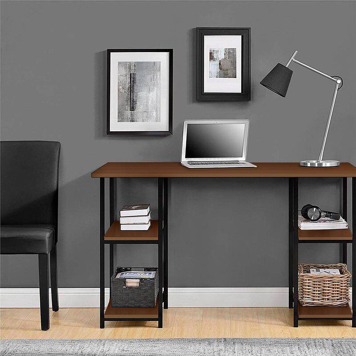 NOVAHUS - ESCRITORIO CON ESTANTERIA INFERIOR DOBLE