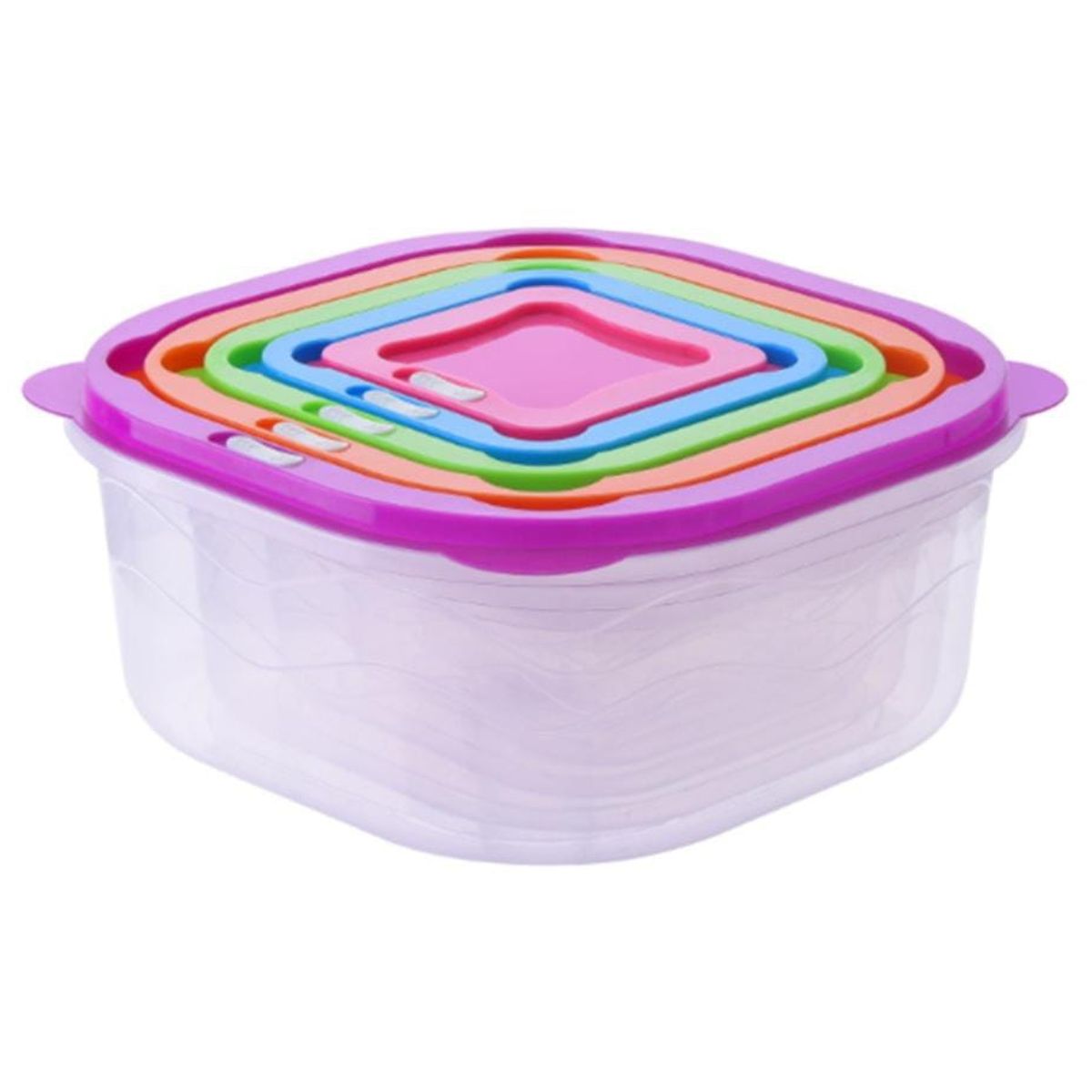 OEM - Set 5 Taper Cierre Hermético Tupper Contenedor Cuadrado