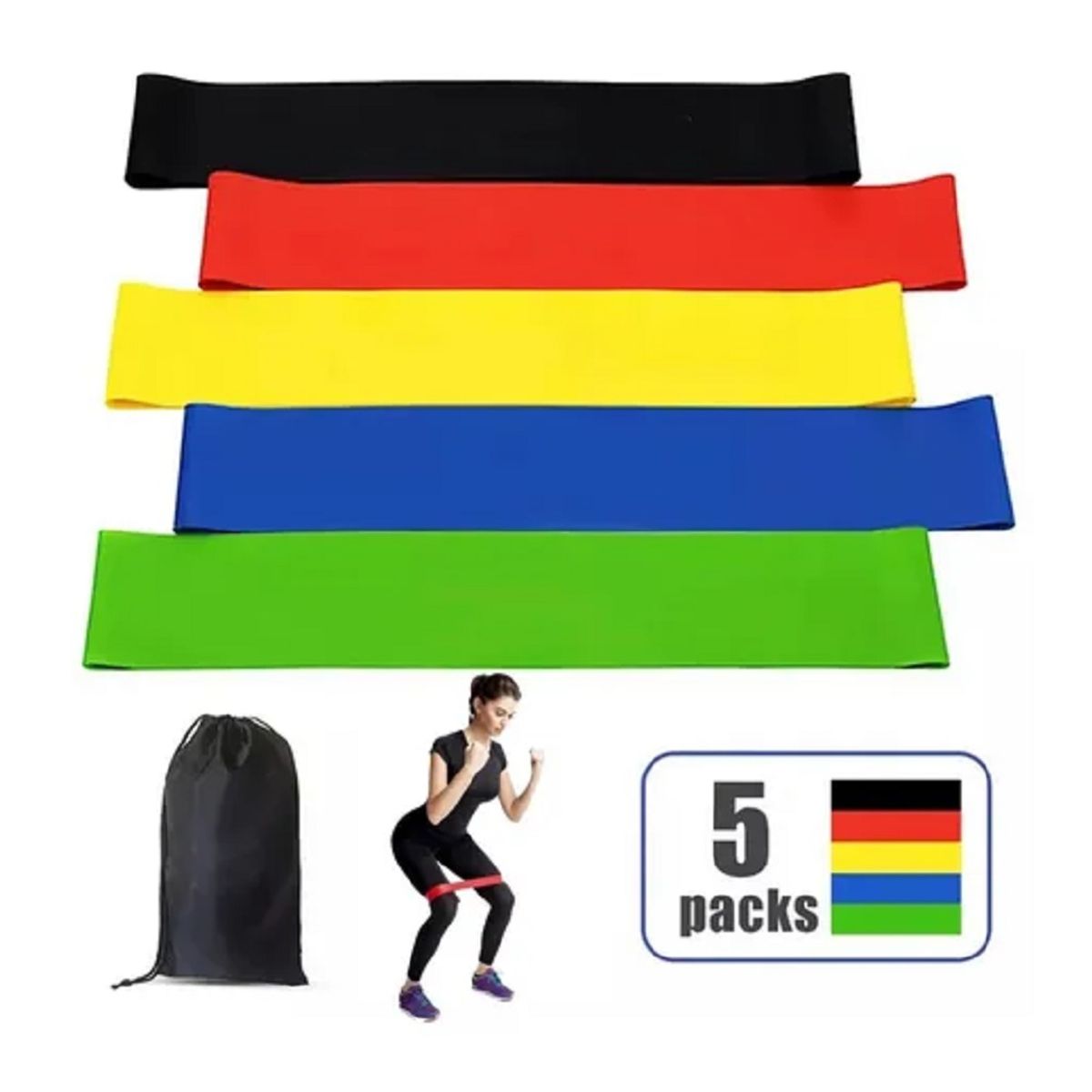 GENERICO - BANDA ELÁSTICA PARA EJERCICIOS 5 RESISTENCIAS