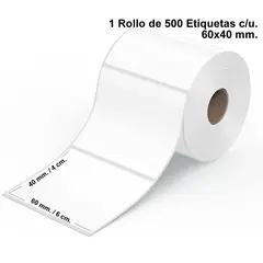 GENERICO - 1 Rollo Etiqueta Termicas Autoadhesiva 60x40. 500 Unidades