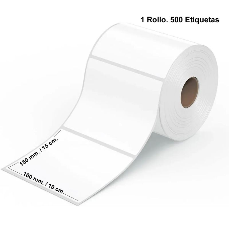 GENERICO - 1 Rollo De Etiquetas Termicas Autoadhesivas 100x150. 500 uni