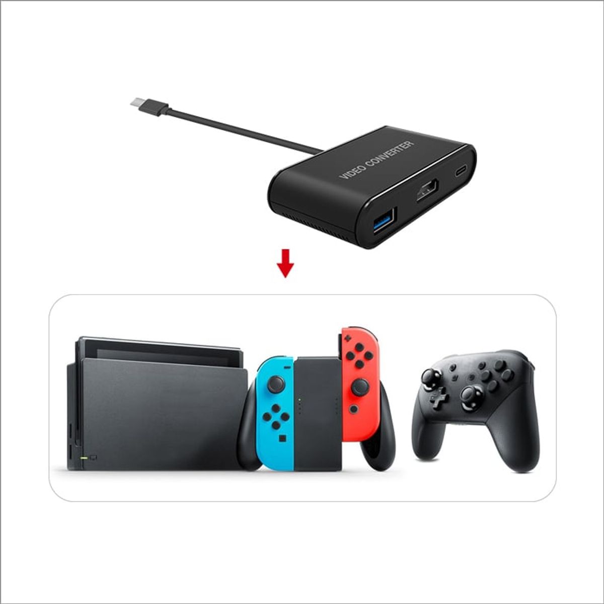 DOBE - Dobe Adaptador Tipo C A Hdmi Usb 3.0 Y Tipo C Para Nintendo