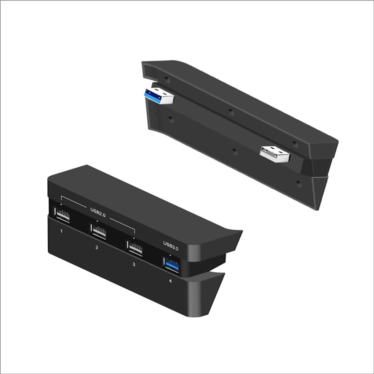 DOBE - Dobe Hub USB 4 Puertos para PS4 - Expande Conexiones Negro