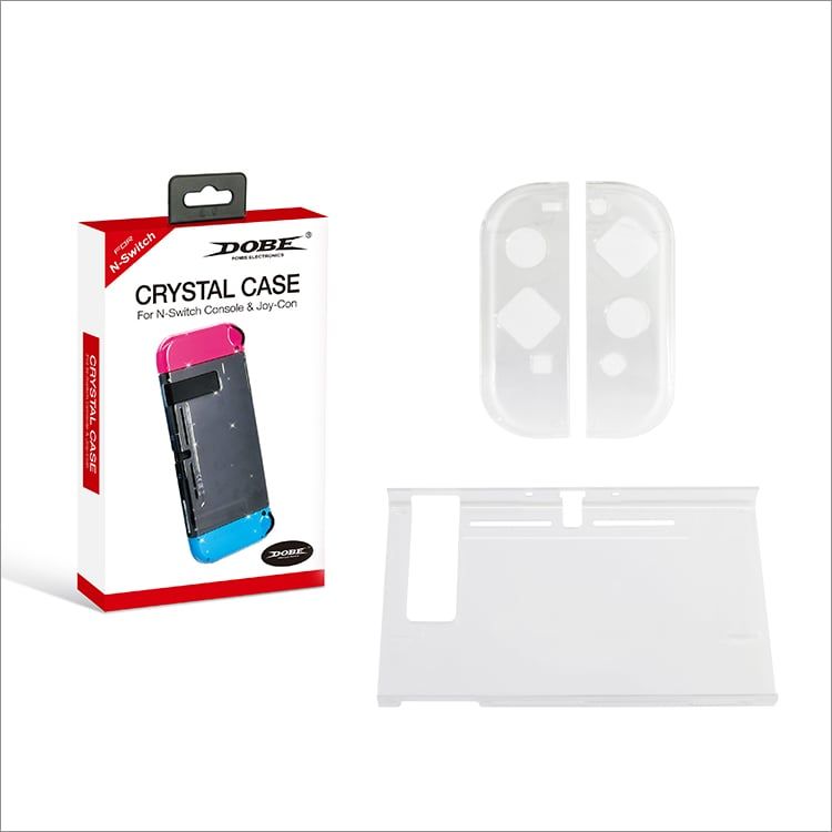 DOBE Carcasa Transparente Rígida Switch + Joy-Con Gamer