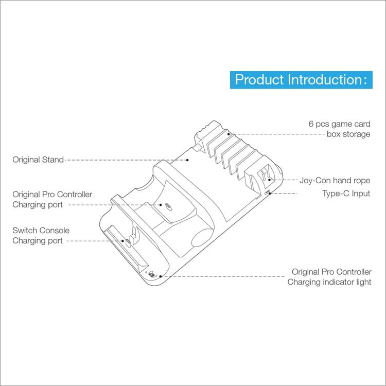 DOBE Base de Carga Multifuncional Nintendo Switch TNS-871