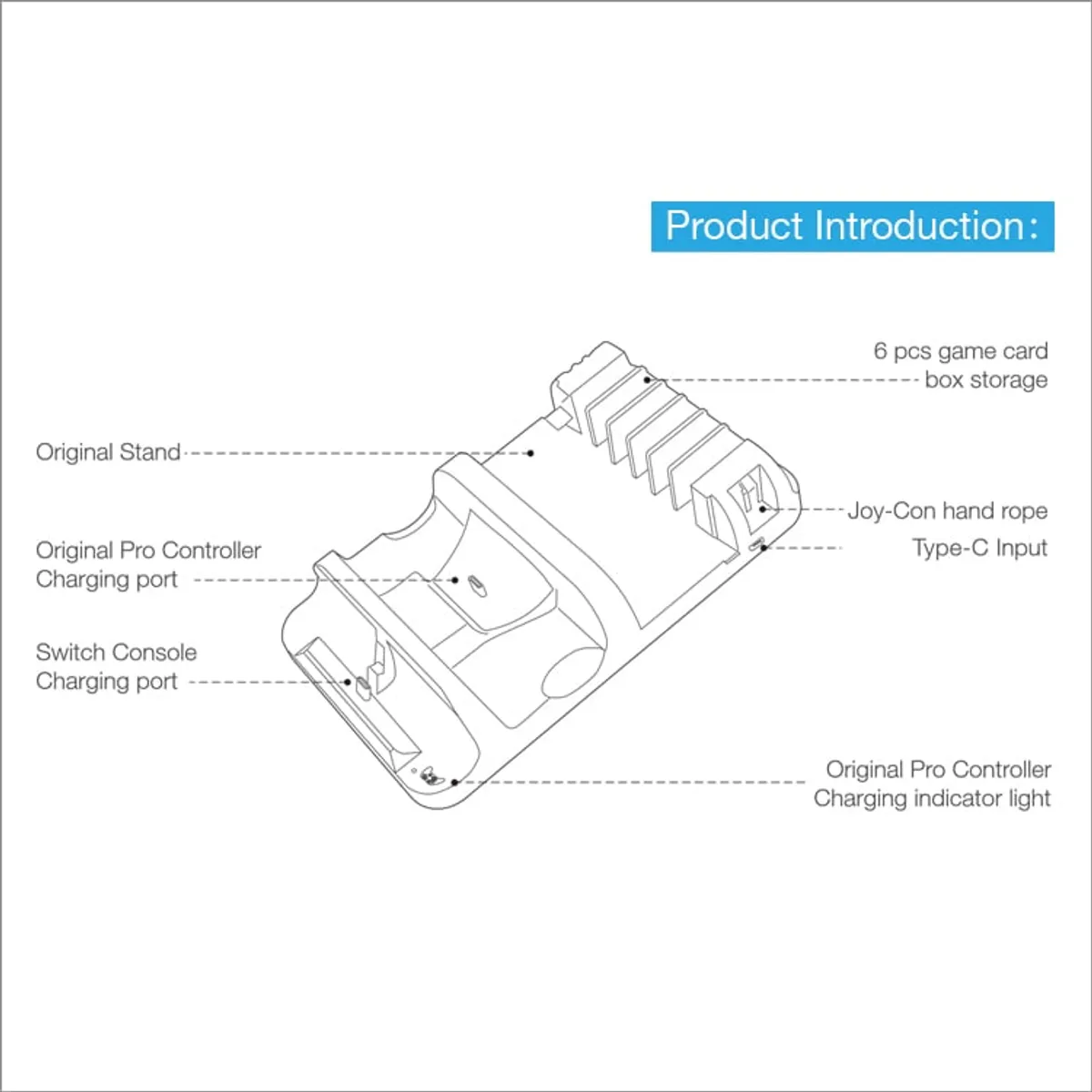 DOBE - Dobe Base de Carga Multifuncional Nintendo Switch TNS-871