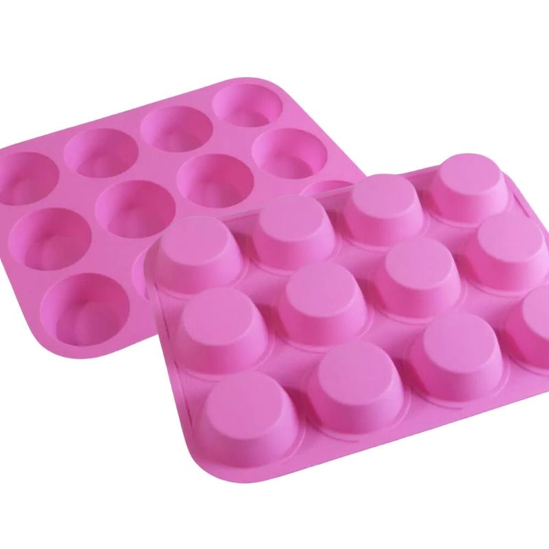 GENERICO - Molde Bandeja Para 12 Queques De Silicona..