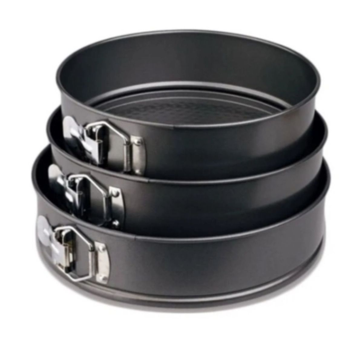 GENERICO - 3 Moldes Redondos Repostería Queques Tortas Antiadherente.