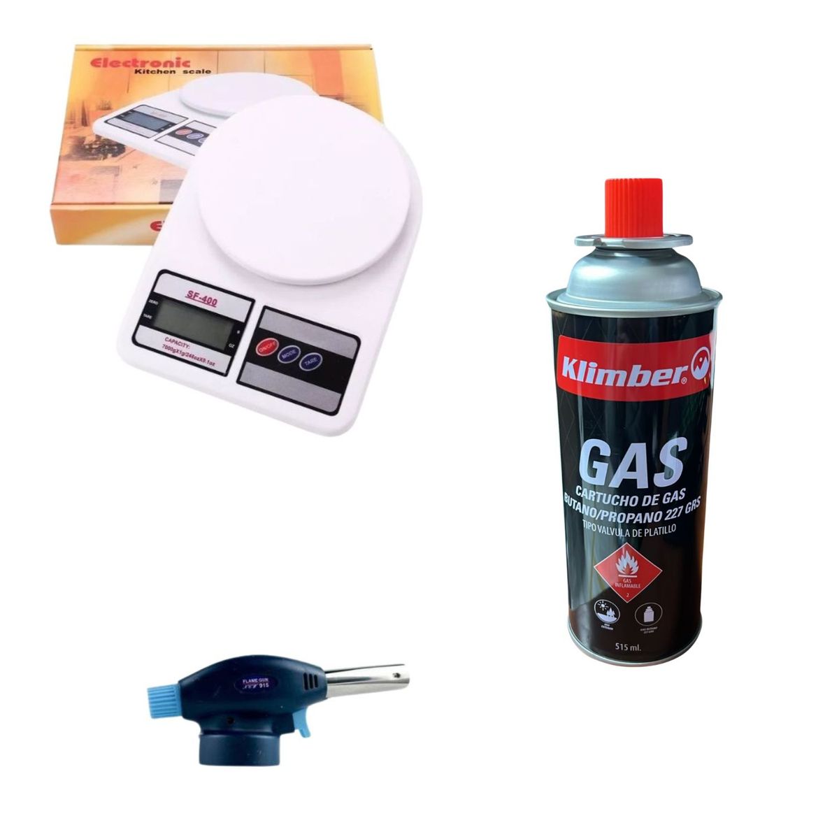 GENERICO - Balanza Digital De Cocina + Soplete A Gas 1300° + Gas