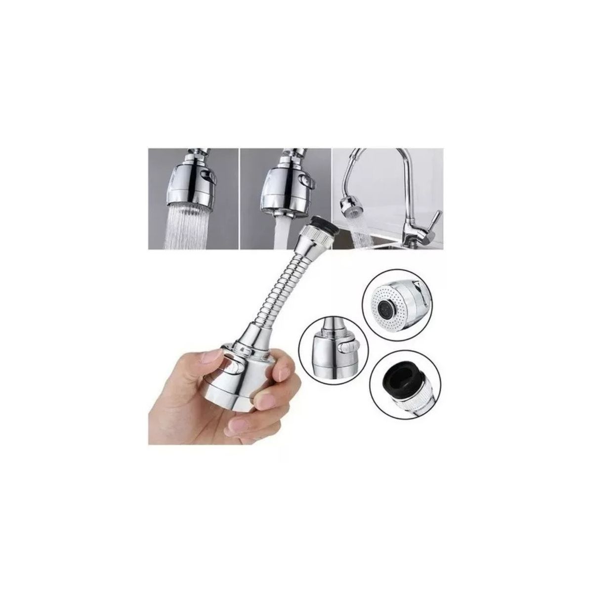 GENERICO - Grifo Cuello Flexible Giratorio Para Lavaplatos 2 Modos.