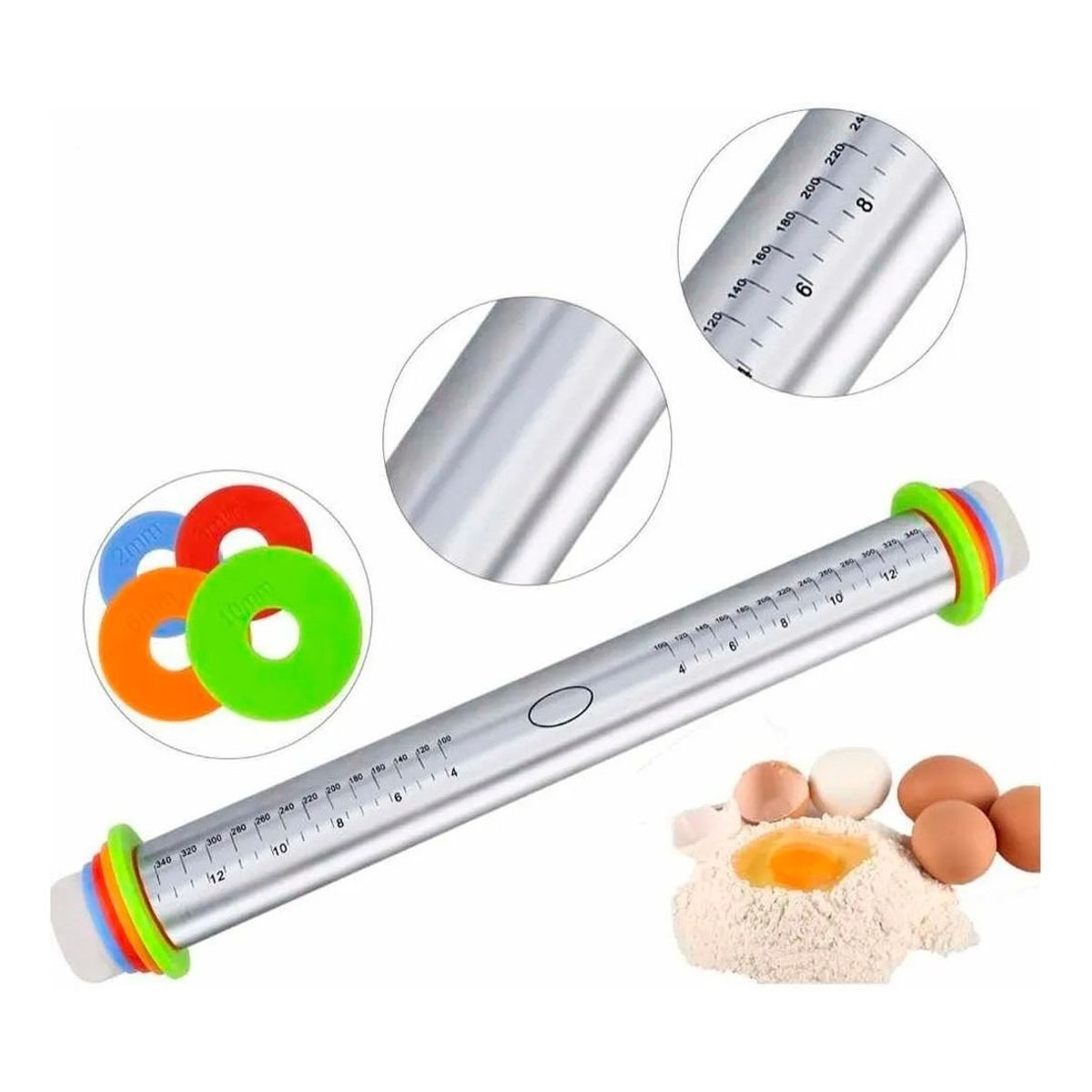 GENERICO - Uslero Regulable De Acero Inoxidable Para Repostería, 35 Cm!.