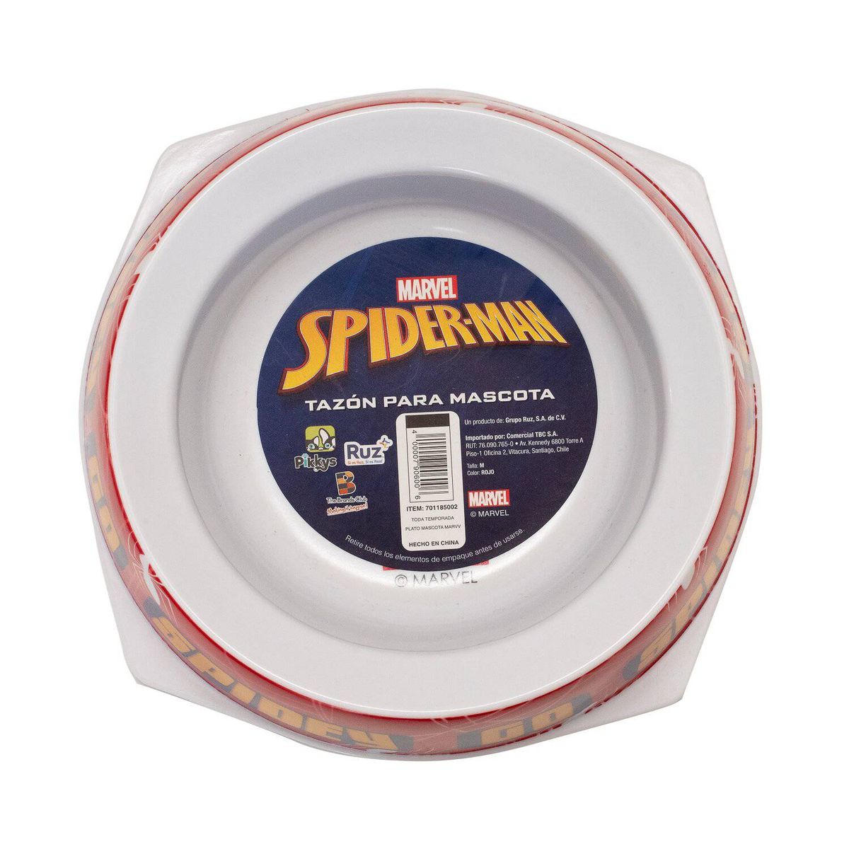 MARVEL - Plato mascota spiderman rojo marvel l