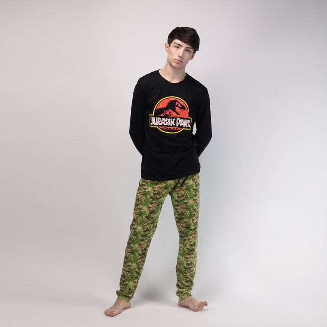 JURASSIC WORLD - Pijama Hombre Raptor Camo Negro Jurassic World