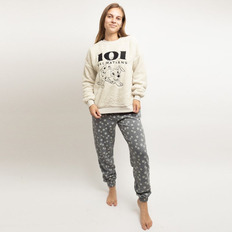 DISNEY - Pijama Mujer 101 Dalmatas Jugueton Gris Disney