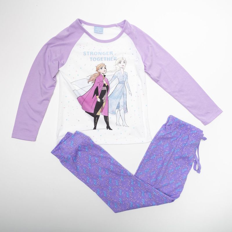 DISNEY - Pijama Niña Frozen Stronger Morado Disney