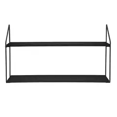 URBAN PRODUCTS - REPISA 2 NIVELES 60X15X33CM METAL BASE MADERA NEGRA