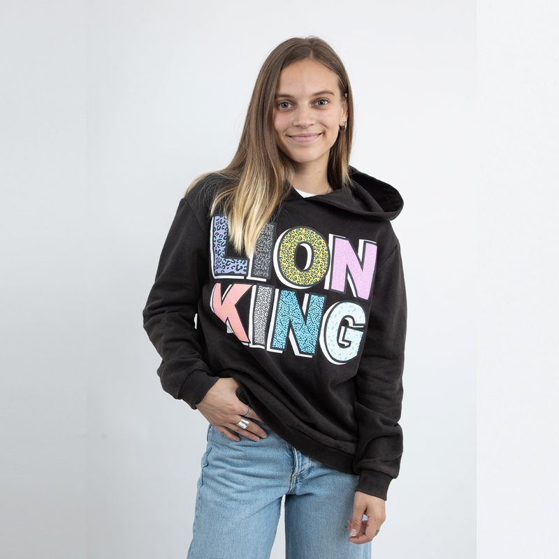 DISNEY - Poleron Mujer Rey Leon Letras Negro Disney