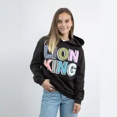 DISNEY - Poleron Mujer Rey Leon Letras Negro