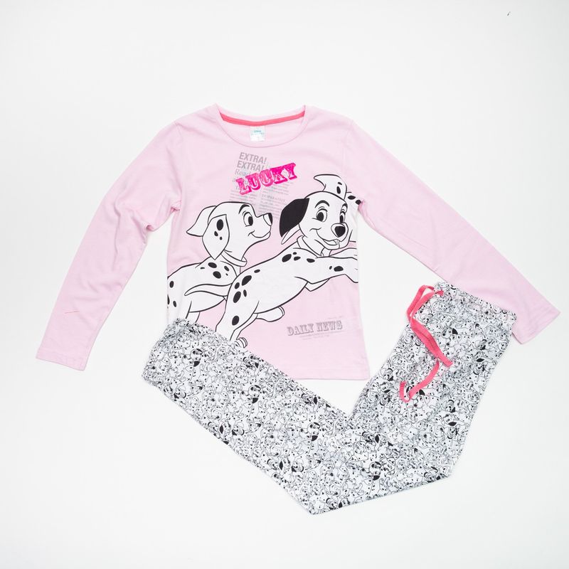 DISNEY - Pijama Niña 101 Dalmatas Jugando Blanco Disney