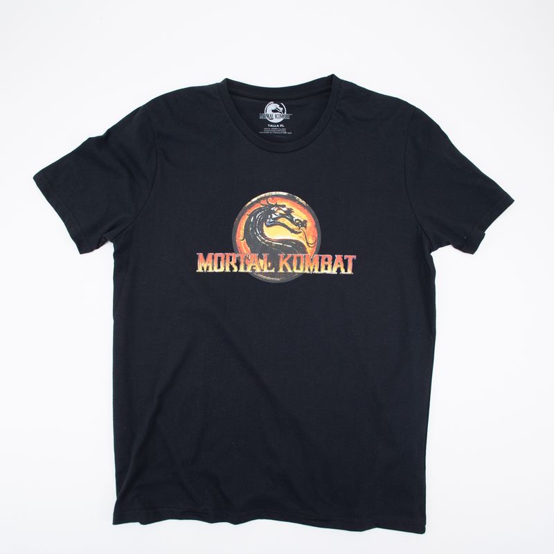 MORTAL KOMBAT - Polera Hombre YOU Mortal Kombat Logo Negro
