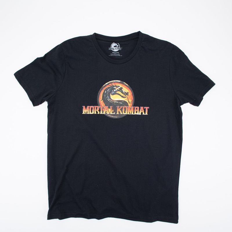 MORTAL KOMBAT - Polera Hombre YOU Mortal Kombat Logo Negro