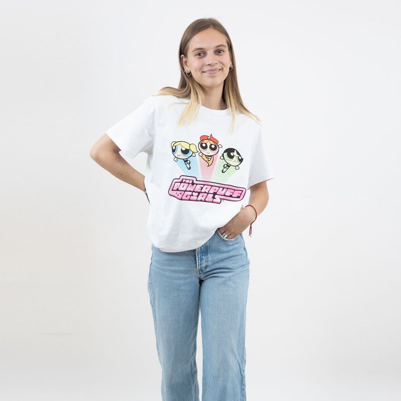CARTOON NETWORK - Polera Mujer Up Blanco Las Chicas Superpoderosas