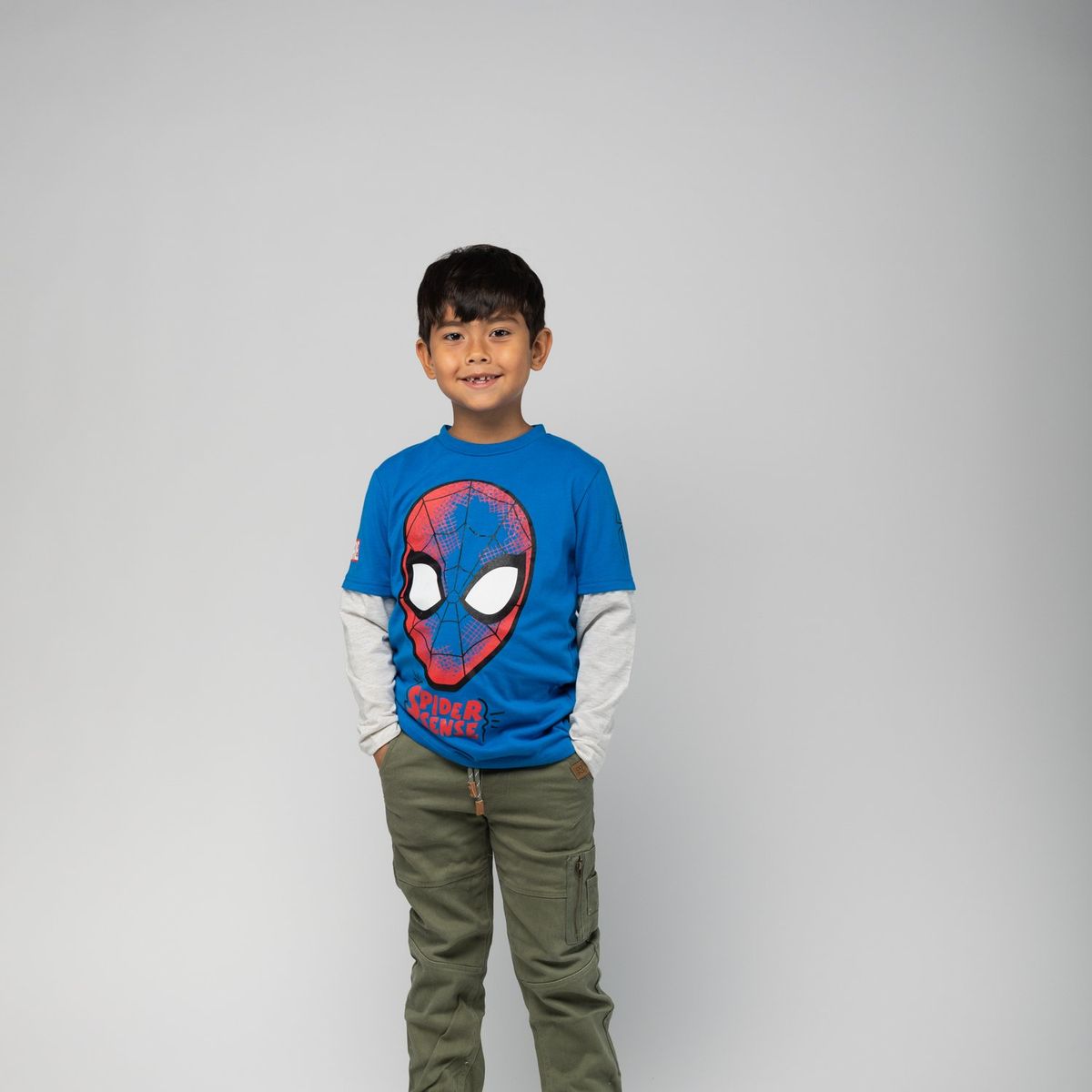 MARVEL - Polera Manga Larga Niño Spiderman Broh Azul Marvel