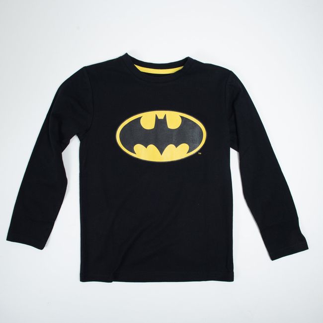 DC COMICS - Polera Manga Larga Niño Batman Yes Negro Dc Comics