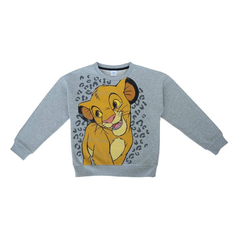 DISNEY - Poleron Niña Rey Leon Jugueton Gris Disney