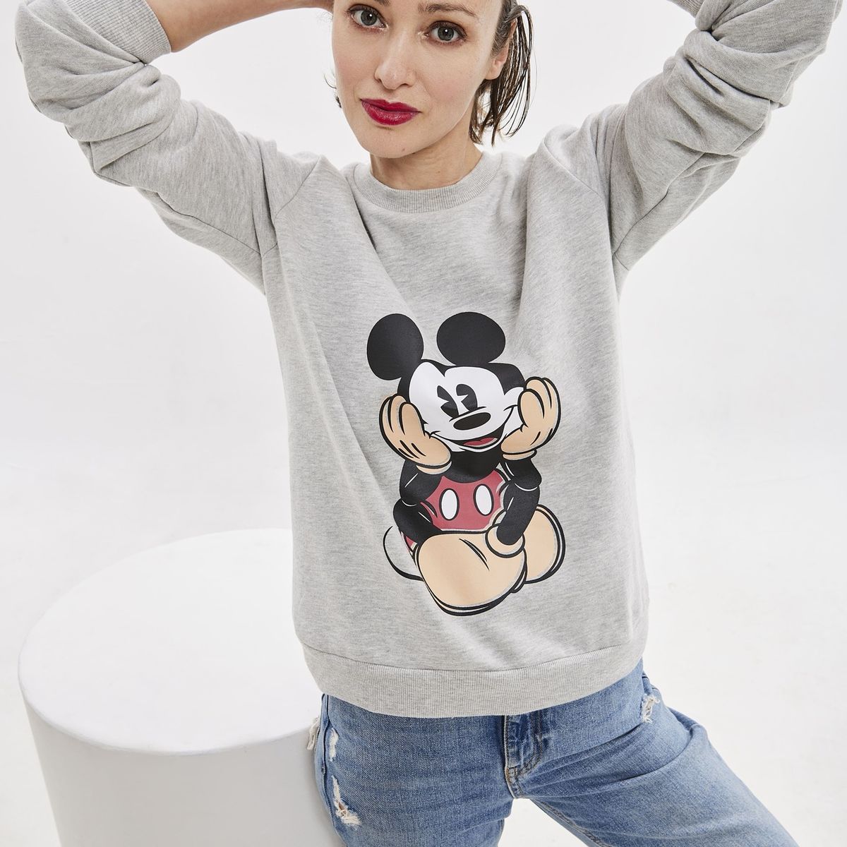 DISNEY - Poleron mujer mickey gris disney