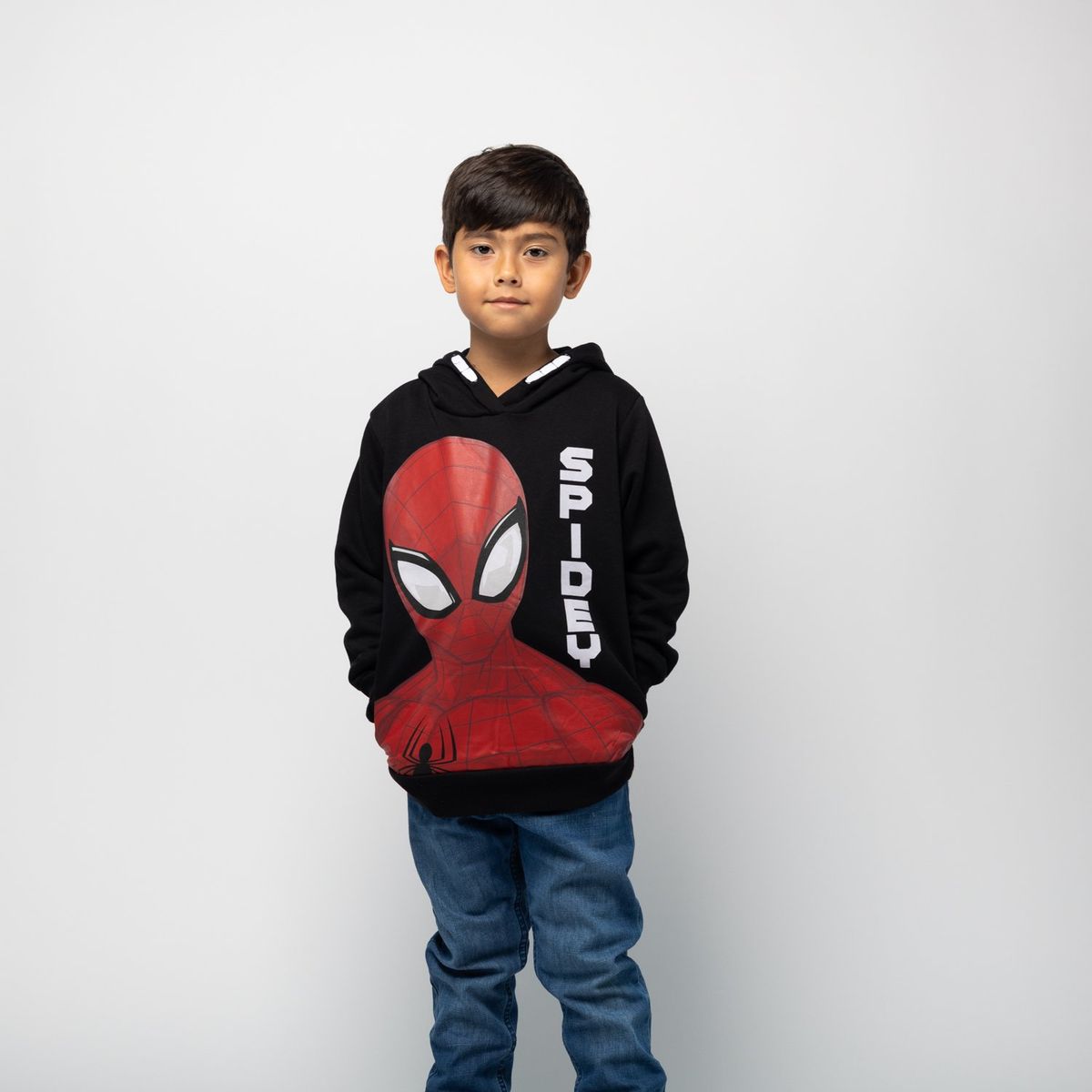 MARVEL - Poleron Niño Spiderman Animado Negro Marvel