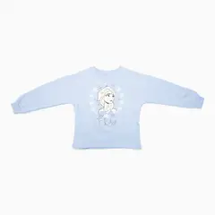 DISNEY - Poleron Niña Frozen Dichosa Elsa Celeste