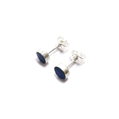 Imagen 2 del producto Aros Mini Redondos Lapislázuli Plata Fina 925