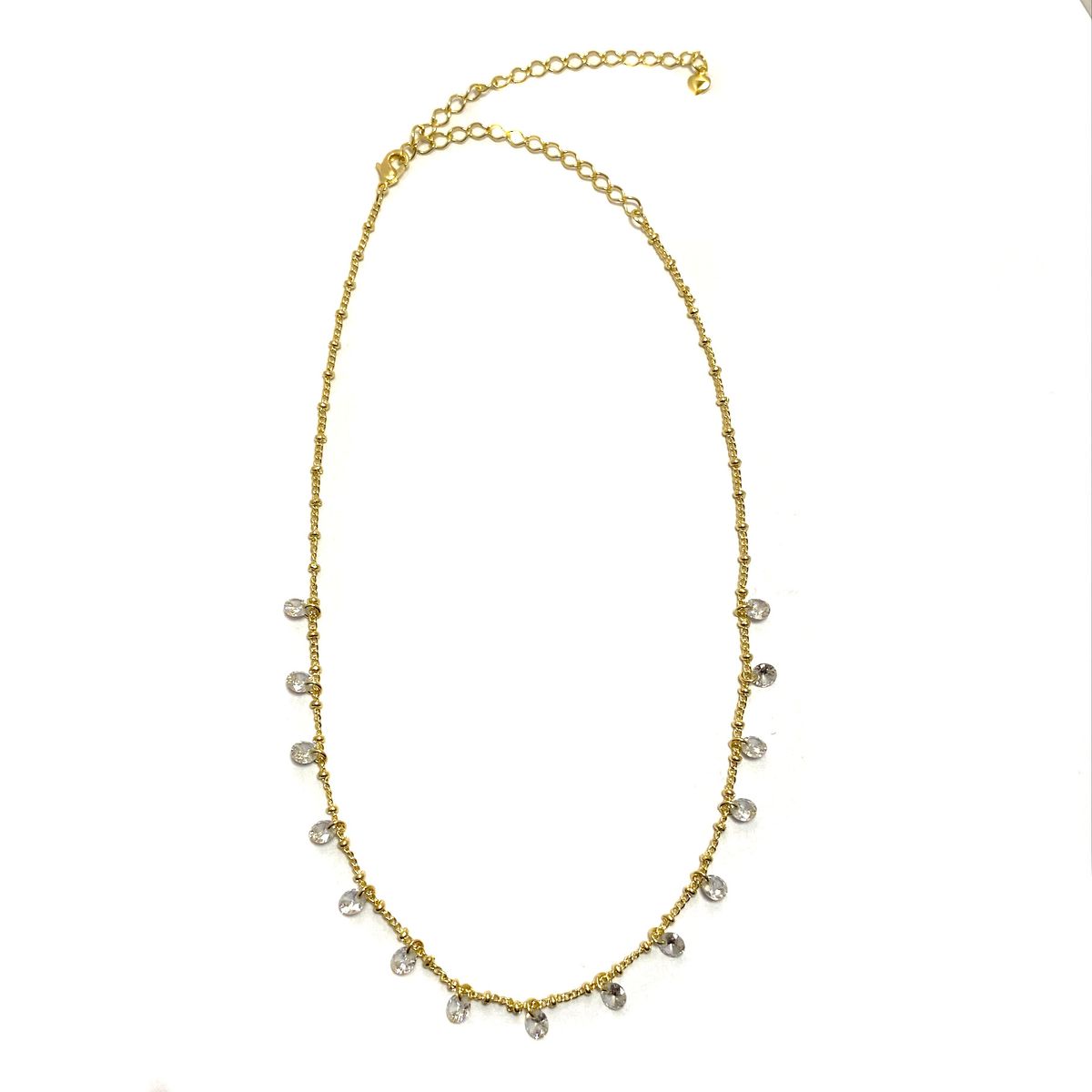 ANDREA COGGIOLA JOYAS - Collar Choker Circón Enchapado Oro 18K