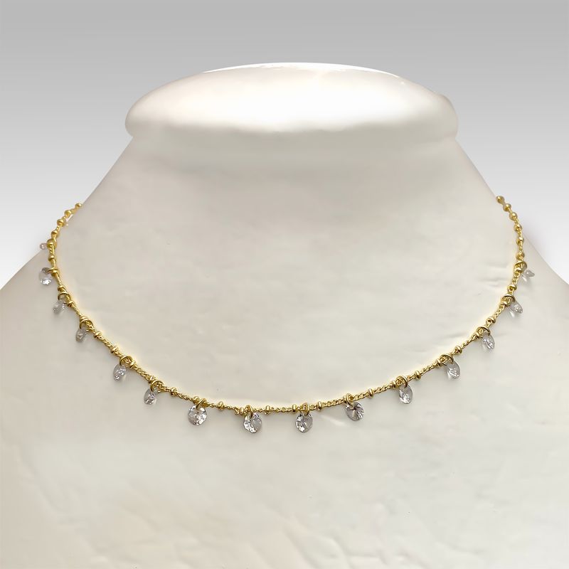 ANDREA COGGIOLA JOYAS - Collar Choker Circón Enchapado Oro 18K