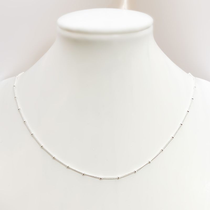 ANDREA COGGIOLA JOYAS - Collar Grumet Mini Bolitas 45cm Plata Fina 925
