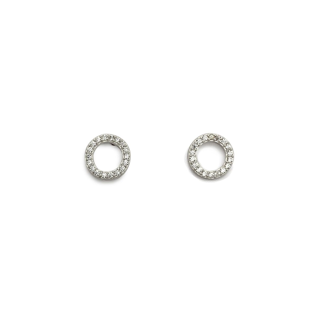 COGGIOLA - Aros Circulo Circón 9mm Plata Fina 925