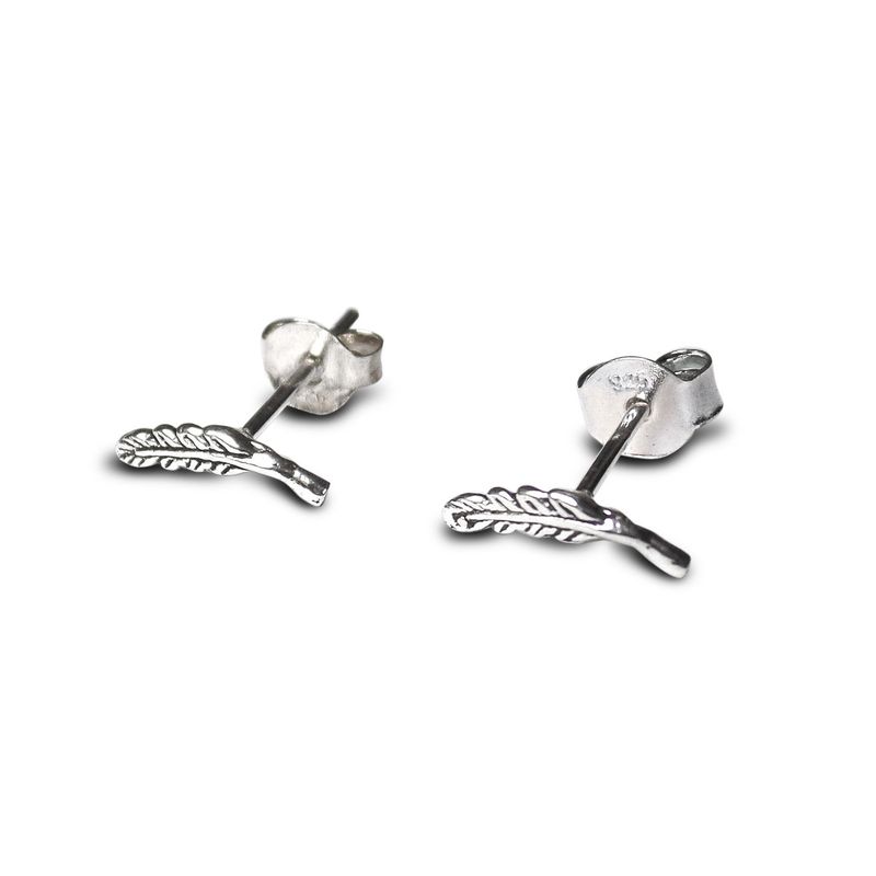 ANDREA COGGIOLA JOYAS - Aros Pluma Mini Plata Fina Ley 925