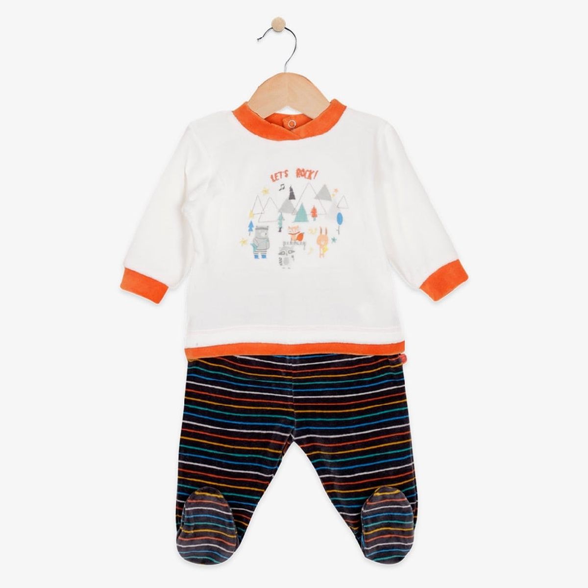 PILLIN - Conjunto Plush Bebé Algodón Invierno Niño Blanco PILLIN