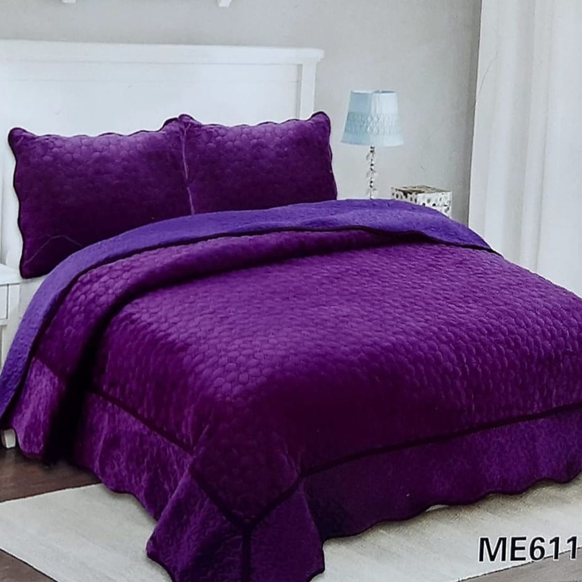 GENERICO - Cubrecama con tela 2 Plazas - Morado
